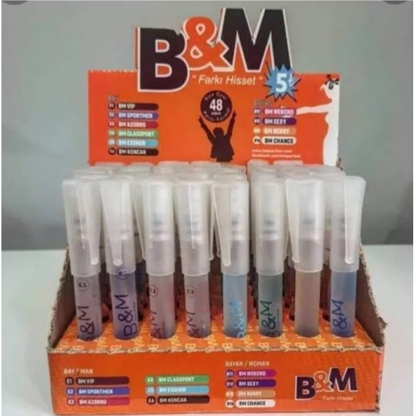 B&M Kalem Parfüm Şefaf 8 ml  Adet fiyatı (BAY VE BAYAN) Şeffaf adet