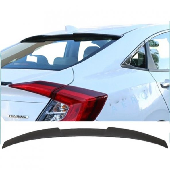 Honda Civic Fc5 ( 2016-2020 ) Abs Plastik   Cam Üstü Piano Black Spoiler - 2