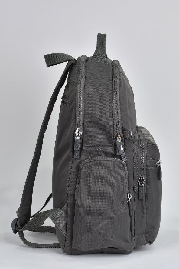 Elatae Unisex Çok Gözlü Günlük Seyahat Okul Sırt Çantası Gri 17295 - 3