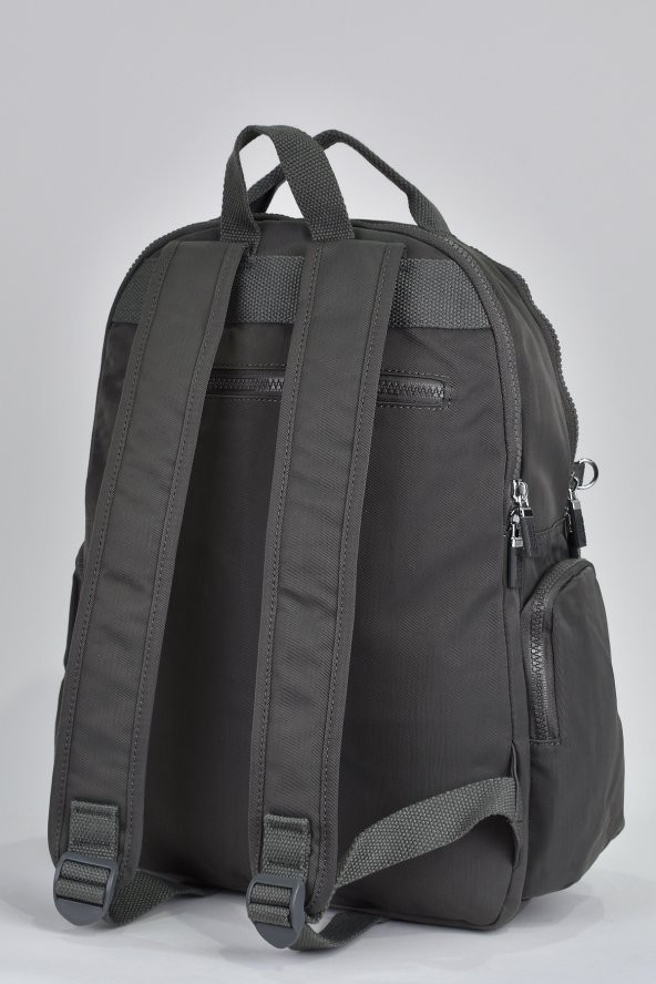 Elatae Unisex Çok Gözlü Günlük Seyahat Okul Sırt Çantası Gri 17295 - 5