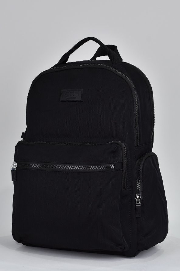 Elatae Unisex Çok Gözlü Günlük Seyahat Okul Sırt Çantası Siyah 17295 - 4