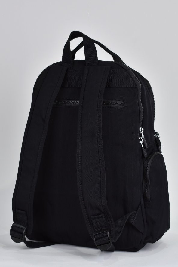 Elatae Unisex Çok Gözlü Günlük Seyahat Okul Sırt Çantası Siyah 17295 - 5