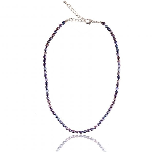 STONEAGE Siyah İnci Doğal Taş Aşk Bayan Kolye - Resim 2