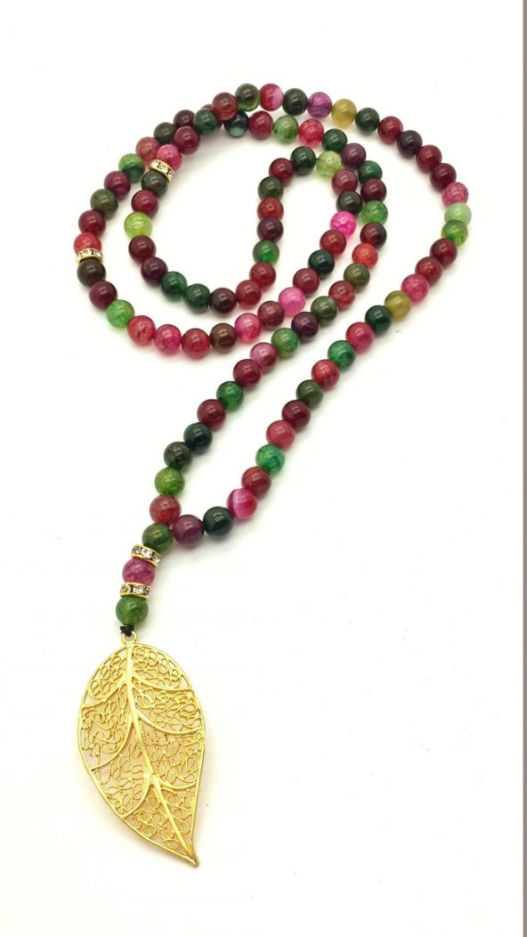 STONEAGE JEWELLERY Akik Doğal Taş 99 Tesbih Kolye - 3