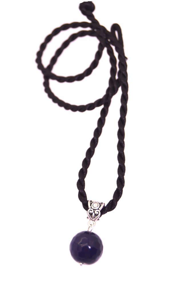 STONEAGE Mor Akik Doğal Taş Kolye Ucu Siyah İpek Kordon Hediyeli - Resim 5