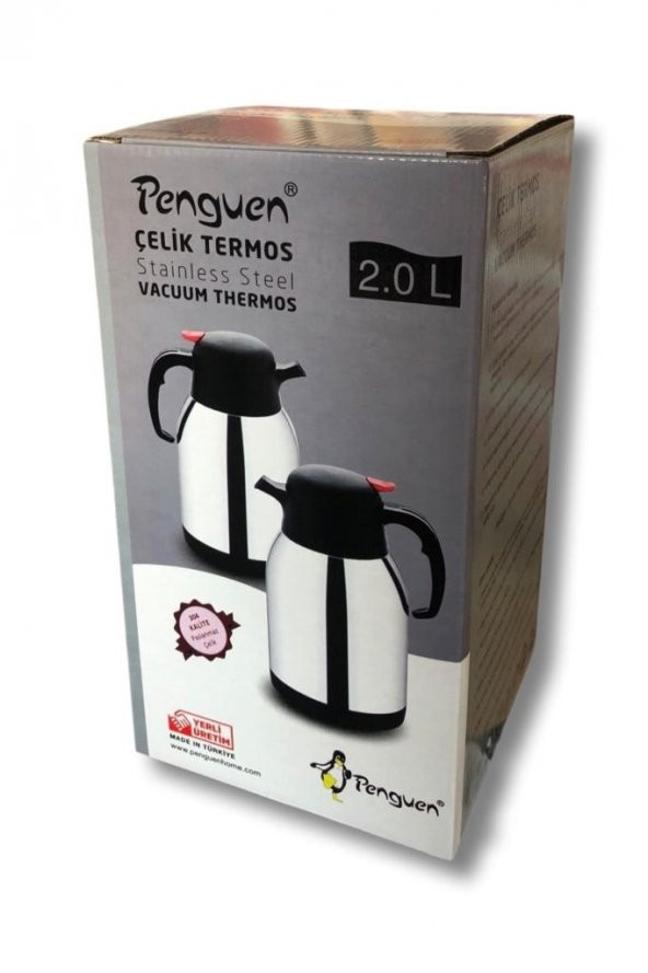 PENGUEN 2 Litre Çift Kat Çelik Çay Termosu 1200a (YENİ MODEL) - Resim 2