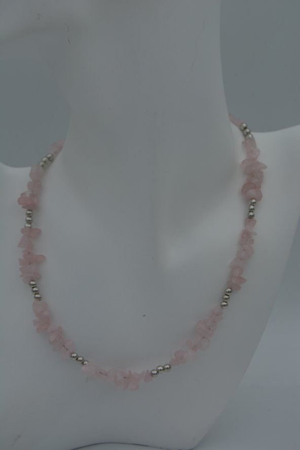 STONEAGE PEMBE KUVARS AŞK TAŞI KOLYE ürün görseli