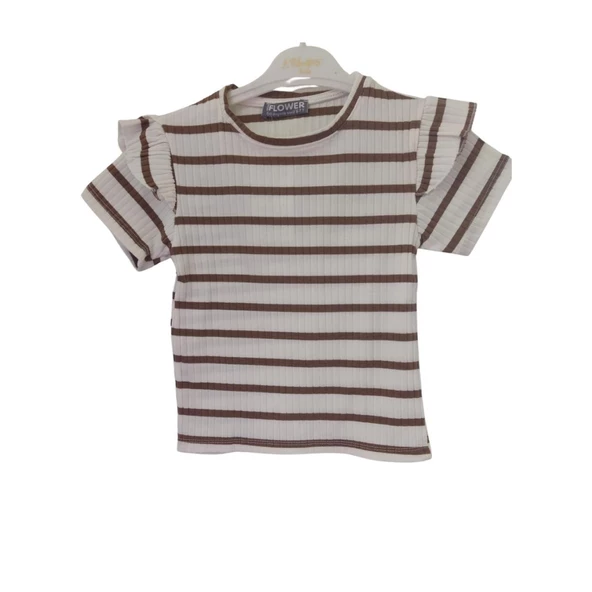 FLOWER ÇİZGİLİ POLİVASKON T-SHİRT - Resim 3