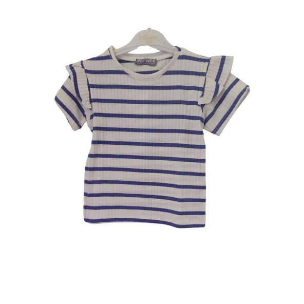 FLOWER ÇİZGİLİ POLİVASKON T-SHİRT ürün görseli