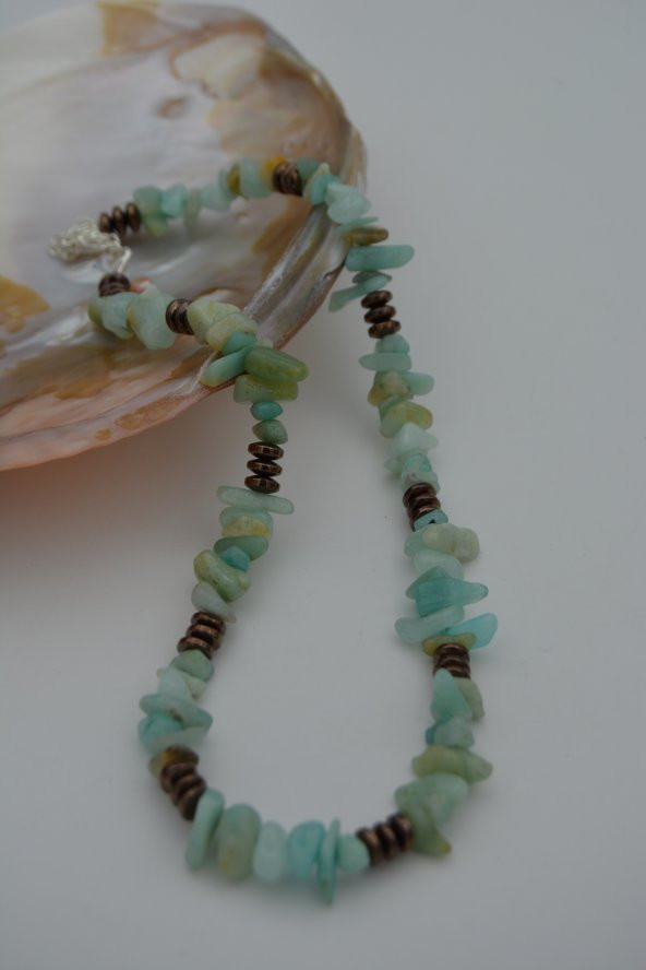 STONEAGE AMAZONİT VE HEMATİT TAŞLI KOLYE ürün görseli