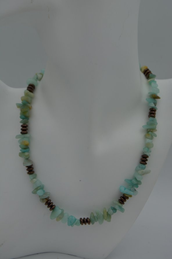 STONEAGE AMAZONİT VE HEMATİT TAŞLI KOLYE - Resim 2