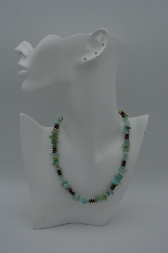 STONEAGE AMAZONİT VE HEMATİT TAŞLI KOLYE - Resim 3