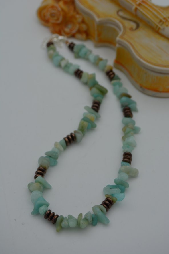 STONEAGE AMAZONİT VE HEMATİT TAŞLI KOLYE - Resim 4