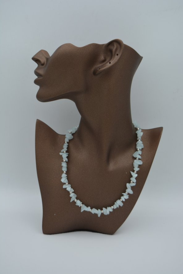 STONEAGE AKUAMARİN TAŞLI TASARIM KOLYE ürün görseli