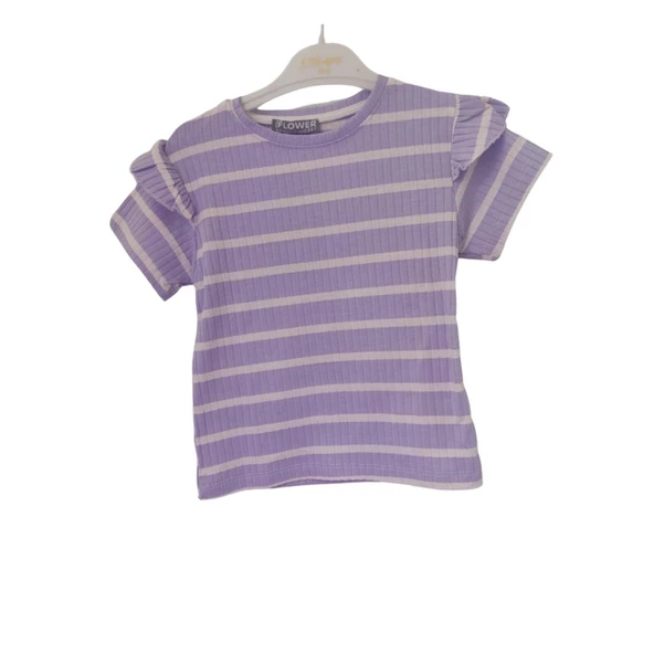 FLOWER ÇİZGİLİ POLİVASKON T-SHİRT - Resim 4