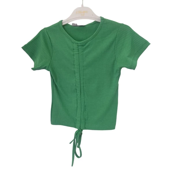 FLOWER DÜZ RENK BÜZGÜLÜ KAŞKORSE KIZ ÇOCUK T-SHİRT - 2