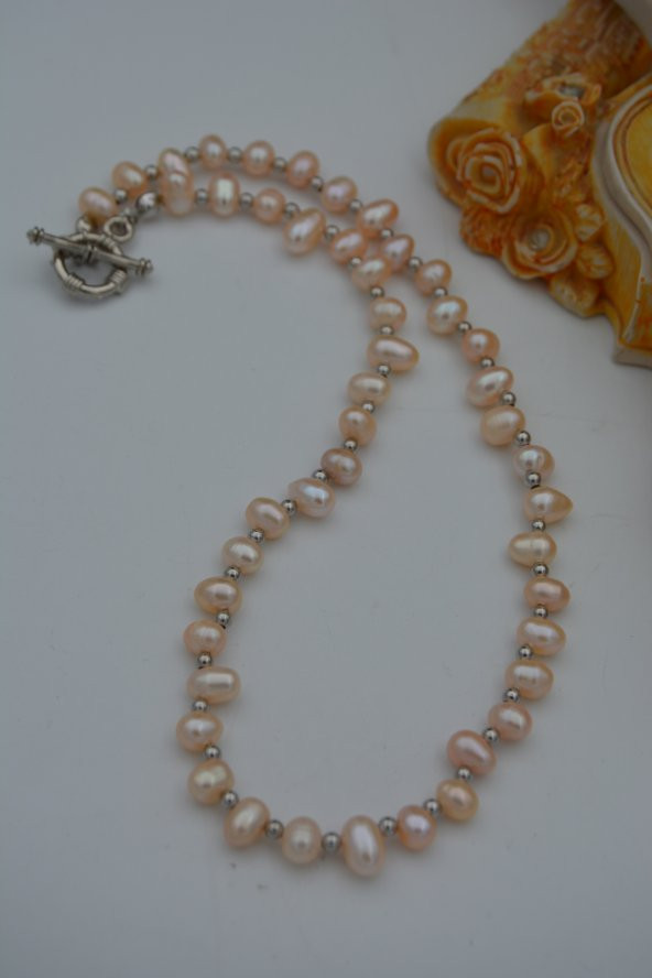 STONEAGE PEMBE İNCİ KOLYE - Resim 4