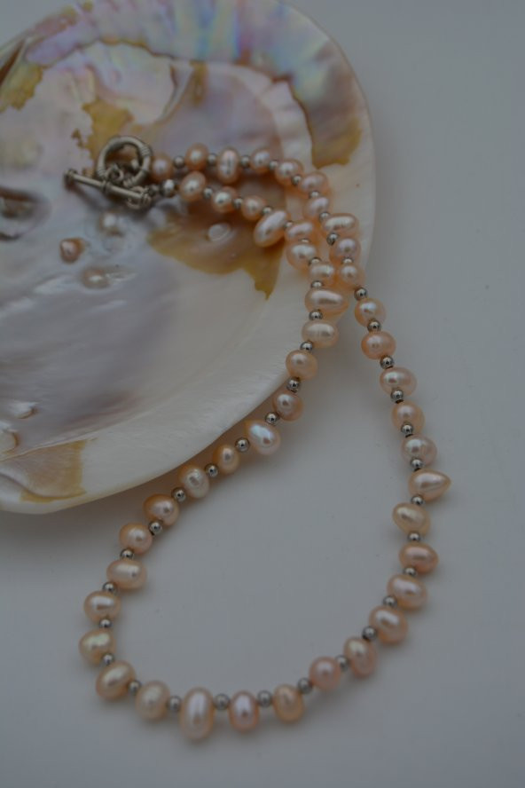 STONEAGE PEMBE İNCİ KOLYE - Resim 5