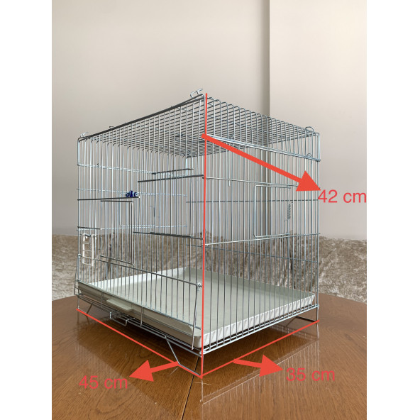2 (çift) Katlı Muhabbet Kuşu Üretim Kafesi - Kalın Telli Çekmeceli - 2