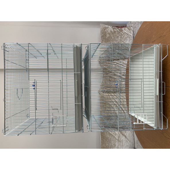 2 (çift) Katlı Muhabbet Kuşu Üretim Kafesi - Kalın Telli Çekmeceli - 3