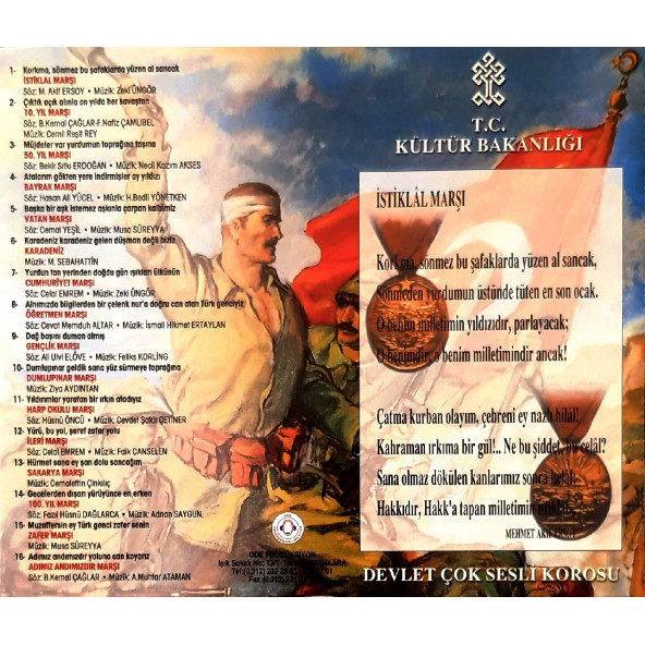 İSTİKLAL MARŞI ATATÜRK VE CUMHURİYET MARŞLARI - DEVLET ÇOK SESLİ KOROSU (CD) - 3