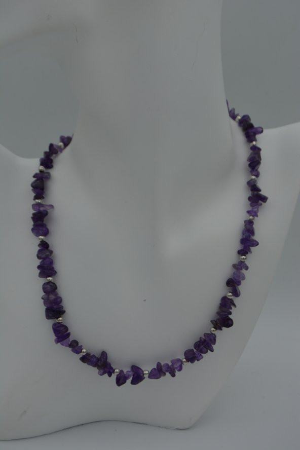 STONEAGE AMETİST DOĞAL TAŞLI KOLYE - Resim 2