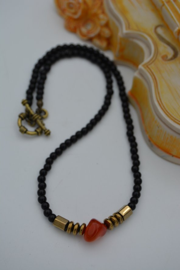 STONEAGE ONİKS HEMATİT VE AGATE TAŞLI KOLE - 2