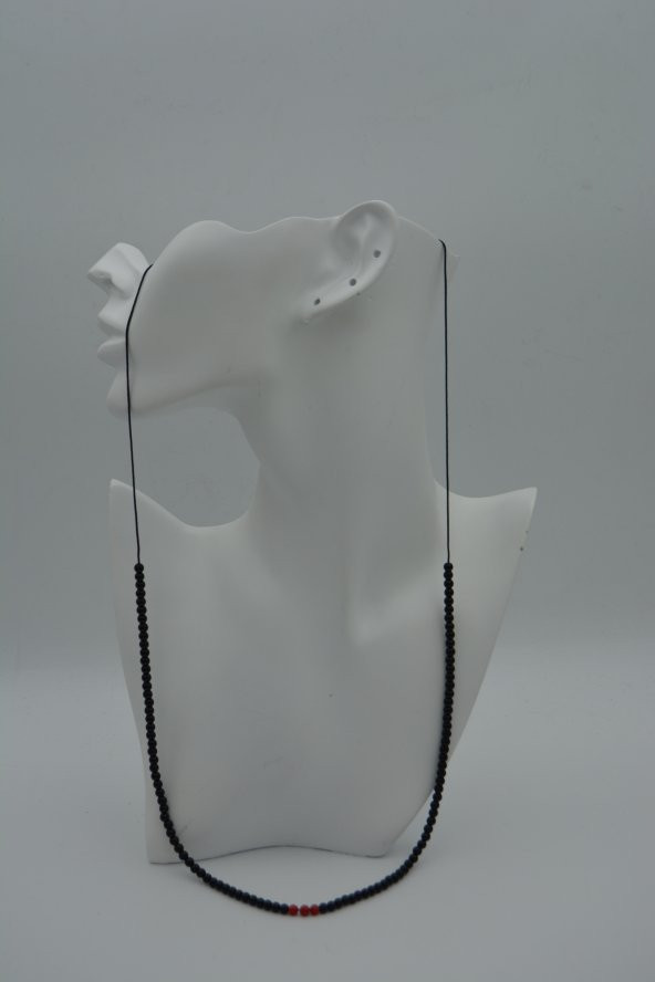 STONEAGE JEWELLERY Mercan ve Oniks Taşlı Kolye - Resim 5