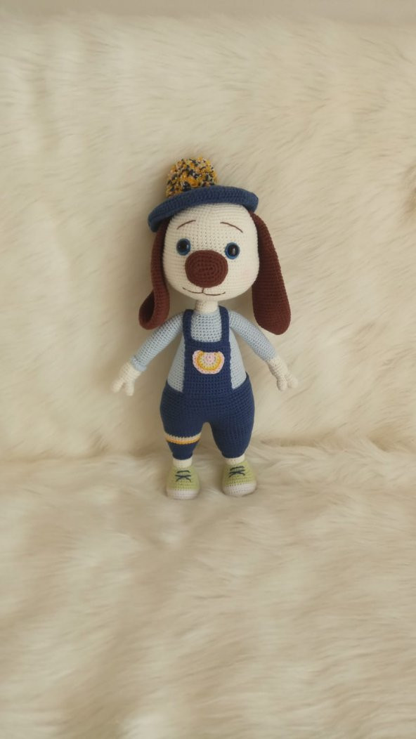 Ressam Köpek Amigurumi Organik Oyuncak - 3