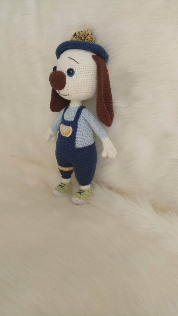 Ressam Köpek Amigurumi Organik Oyuncak - 5