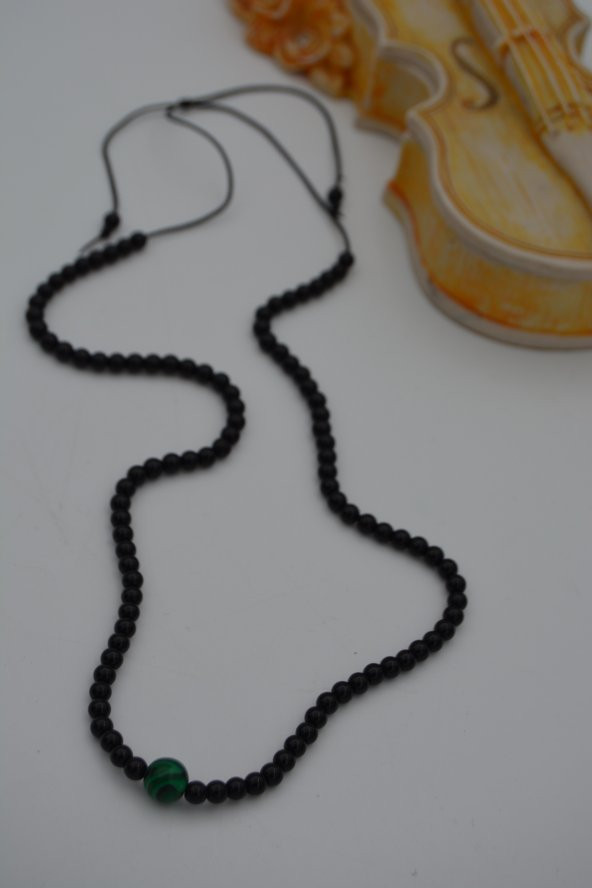 STONEAGE JEWELLERY Malahit ve Oniks Kolye - Resim 2