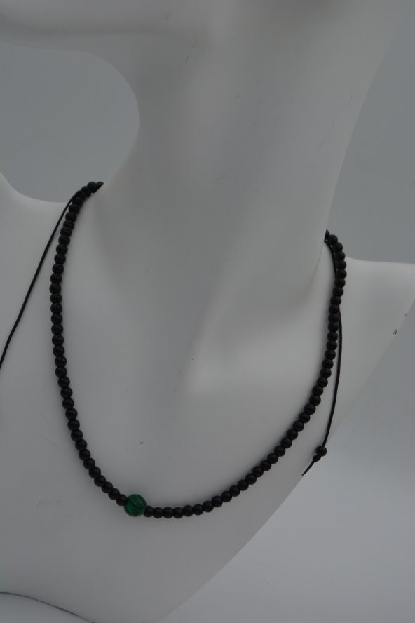 STONEAGE JEWELLERY Malahit ve Oniks Kolye - Resim 3