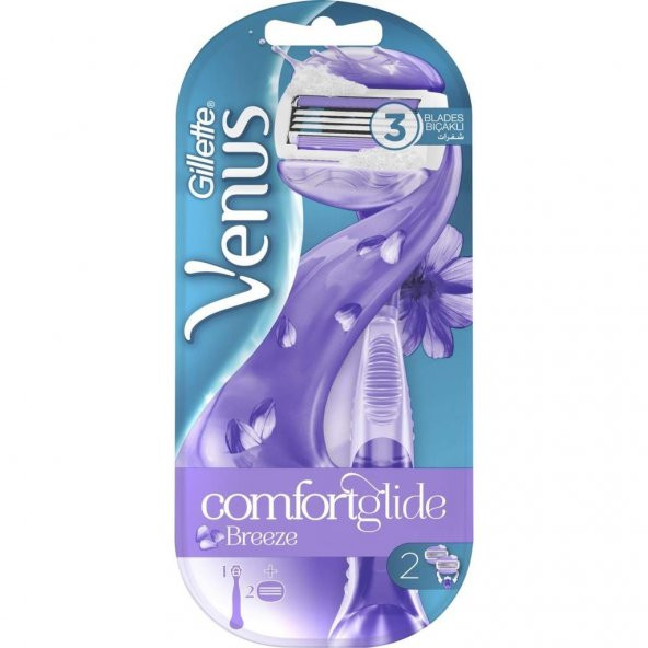 Gillette Venus Comfort Glide Breeze Tıraş Makinesi + 2 Adet Yedek Başlık 7702018334919