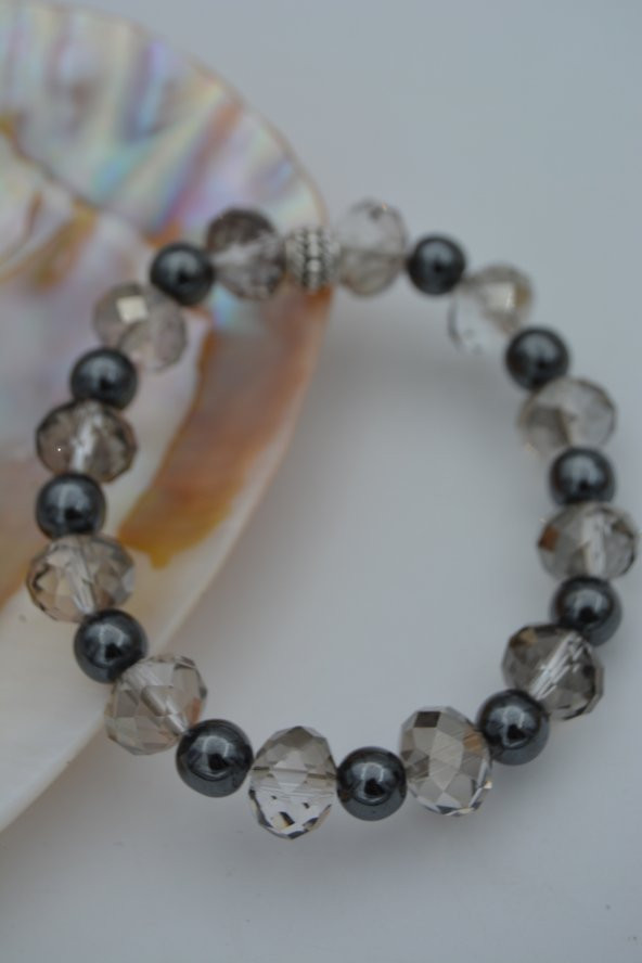 STONEAGE Hematit Taşı ve Çek Kristalli Bileklik ürün görseli