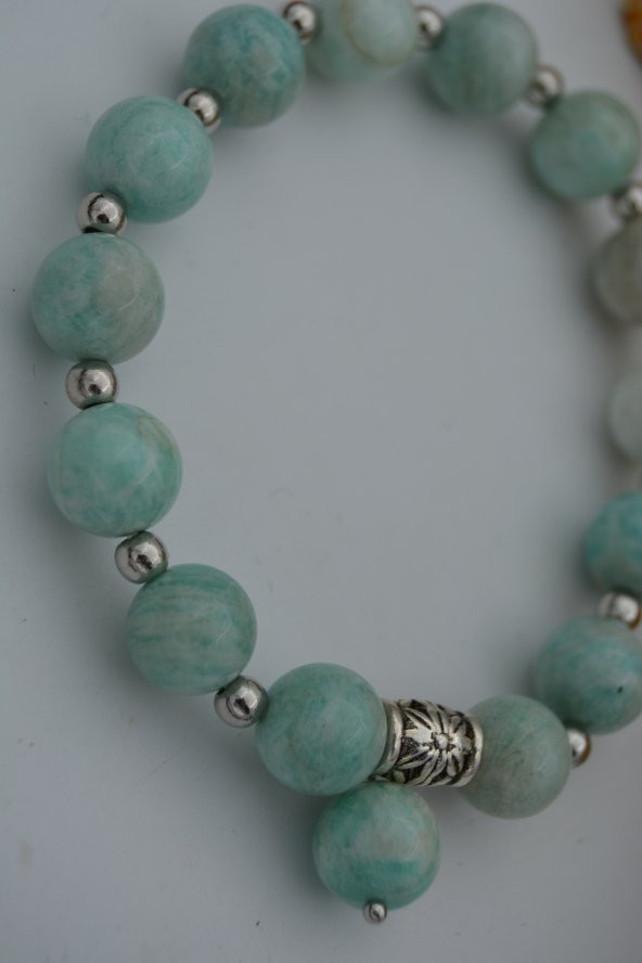 STONEAGE JEWELLERY Amazonit Doğal Taşından Bileklik - Resim 2