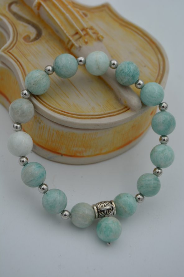 STONEAGE JEWELLERY Amazonit Doğal Taşından Bileklik - Resim 3