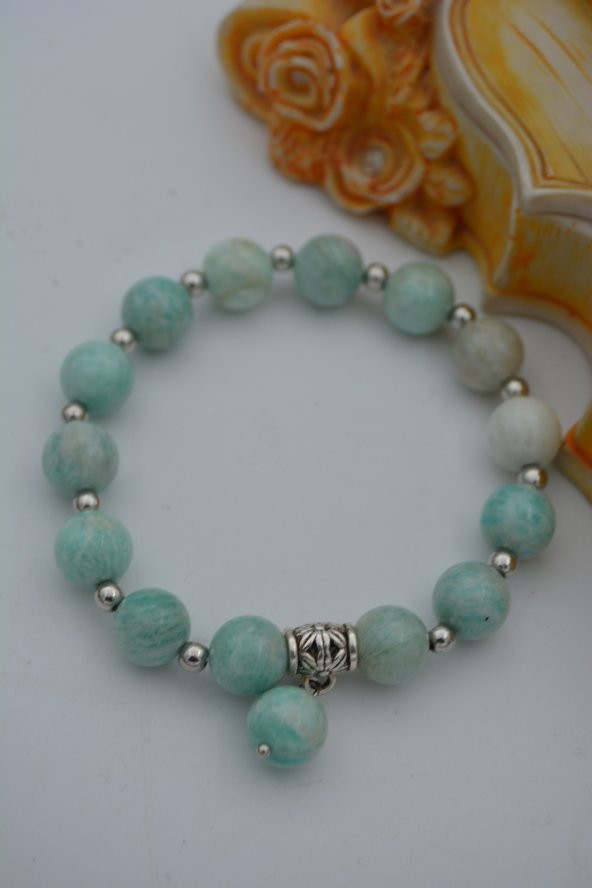 STONEAGE JEWELLERY Amazonit Doğal Taşından Bileklik - Resim 5