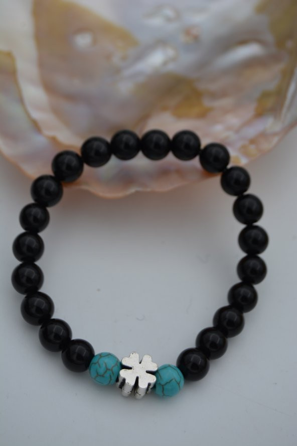 STONEAGE JEWELLERY Oniks ve Turkuaz Doğal Taşlı Bileklik ürün görseli