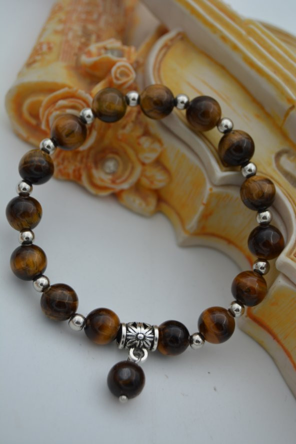 STONEAGE JEWELLERY Kaplan Gözü Doğal Taşlı Bileklik - Resim 2