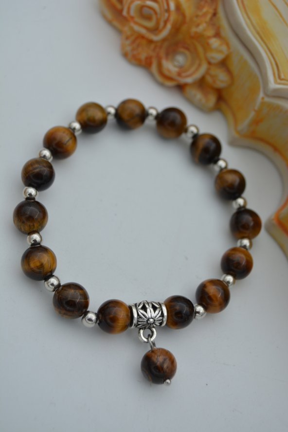 STONEAGE JEWELLERY Kaplan Gözü Doğal Taşlı Bileklik - Resim 3