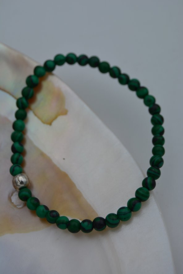 STONEAGE JEWELLERY Malahit Doğal Taşlı Unisex İnce Bileklik ürün görseli
