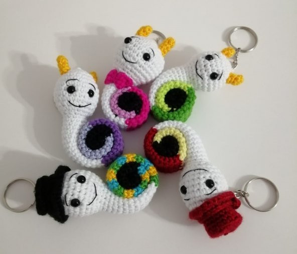 Salyangoz Anahtarlık Takımı Amigurumi Organik Oyuncak - 1