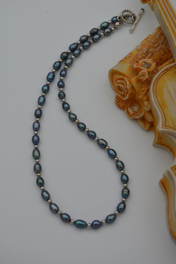 STONEAGE Siyah Arpa İnci Bayan Kolye ürün görseli