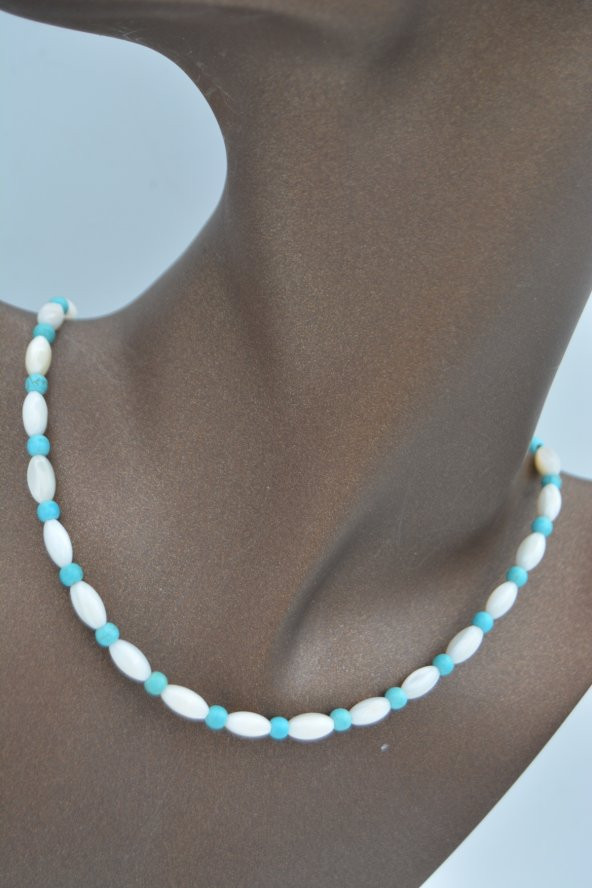 STONEAGE  Arpa Sedef ve Turkuaz Kolye - Resim 2