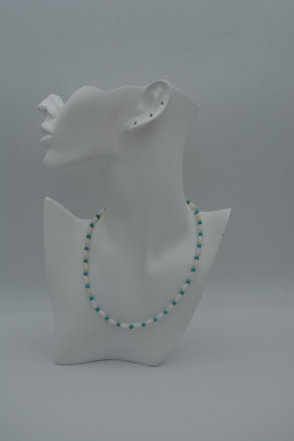 STONEAGE  Arpa Sedef ve Turkuaz Kolye - Resim 5