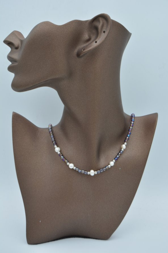 STONEAGE Kristal ve Gerçek İncili Kolye - 2