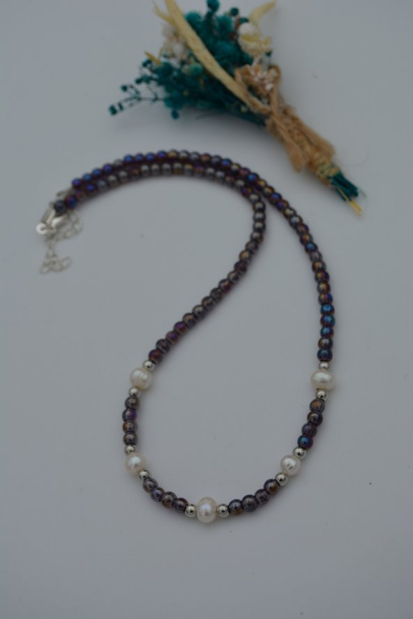 STONEAGE Kristal ve Gerçek İncili Kolye - 4