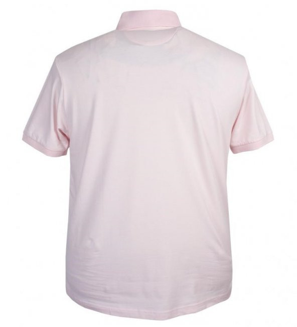 Büyük Beden Erkek Tişört Polo Yaka Likralı Pike Pembe - 3