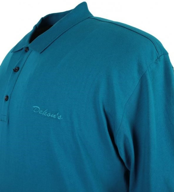 Büyük Beden Erkek Tişört Süprem Polo Yaka Petrol - 4