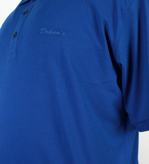 Büyük Beden Erkek Tişört Süprem Polo Yaka Saks - 4